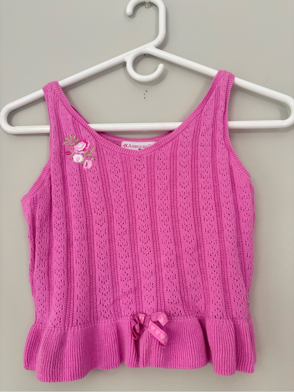 American Girl X LoveShackFancy Girls Pink Knit Matching Set, Size 10/12